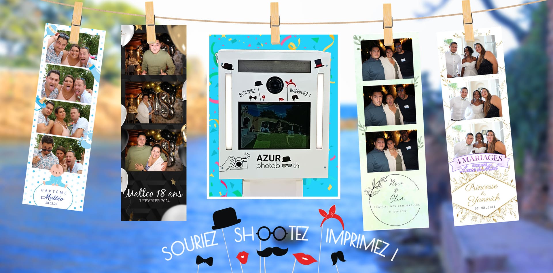 Visuel de la borne photo d'AzurPhotobooth - spécial mariage Frejus - Saint Raphael